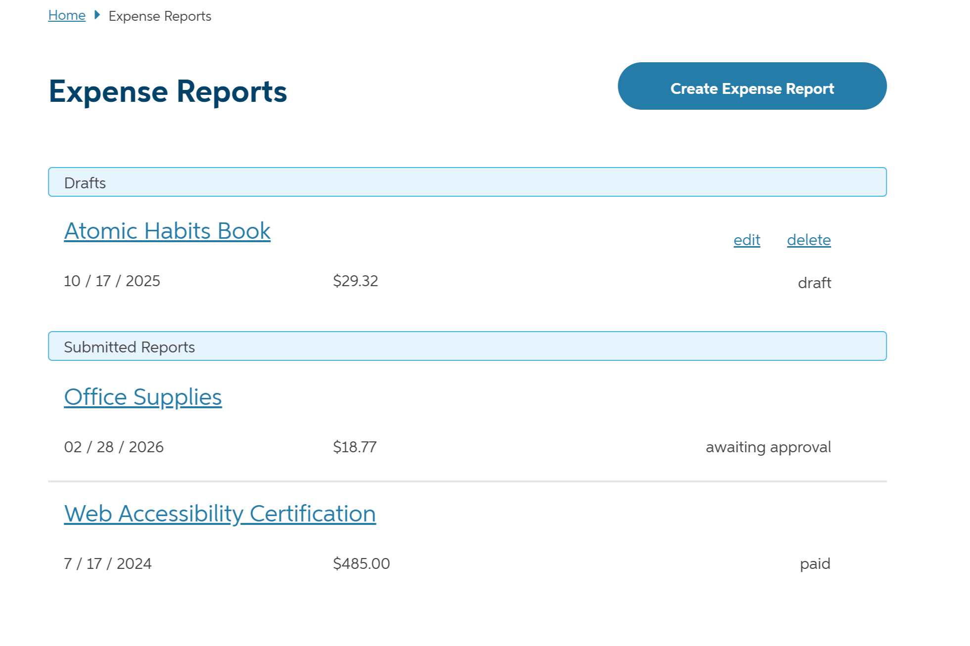 Expense Reporting System